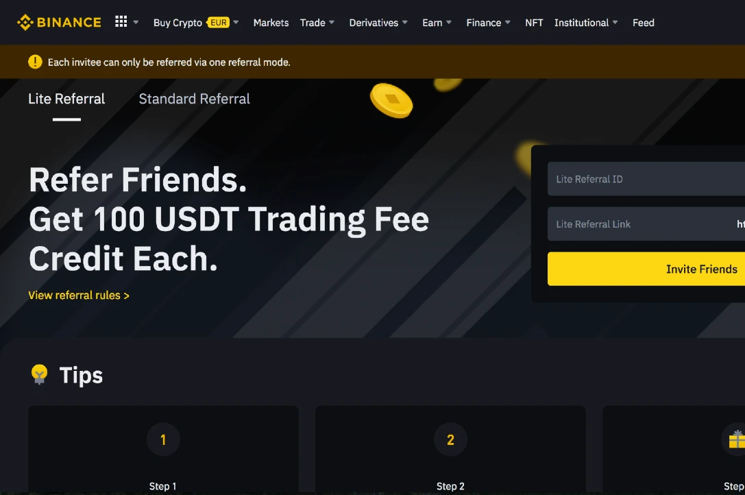 How to Earn On Binance Without Trading nor Depositing Money